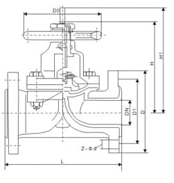 straight through diaphragm valve drawing