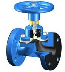 Weir type diaphragm valve