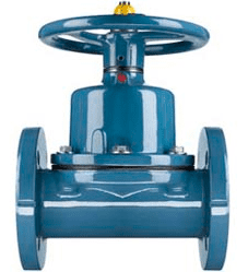 Straight through manual diaphragm valve