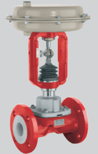 Weir type diaphragm valve with pneumatic actuator