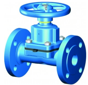 Manual straight-through diaphragm valve